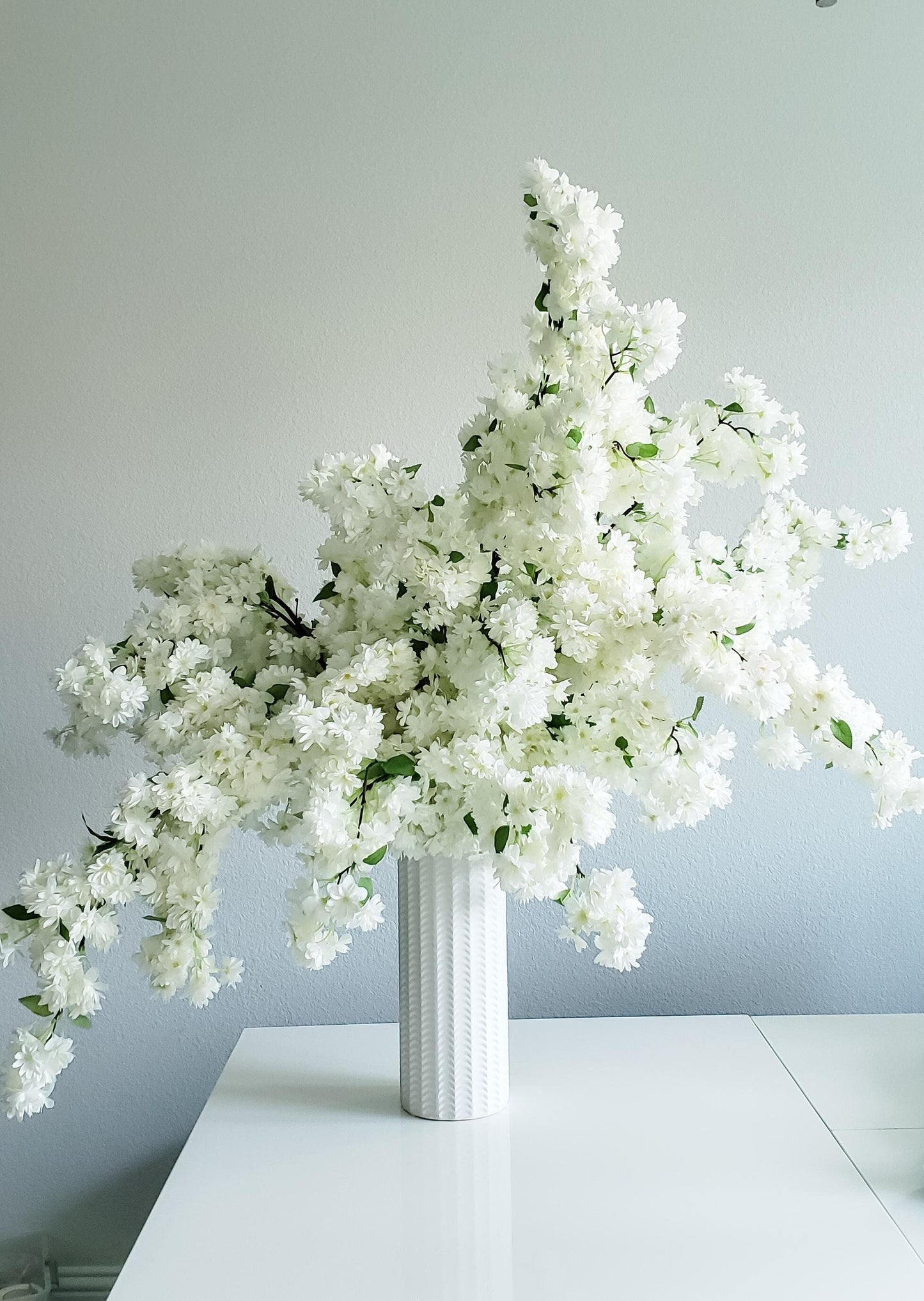39" Artificial Cherry Blossom Branch in Cream White, Faux Spring Flowers, DIY Centerpiece |Florals |Wedding|Home Decorations |Gifts For Her