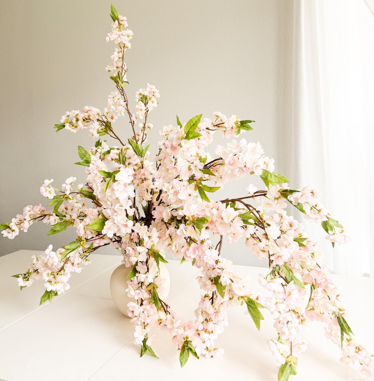 39" Artificial Cherry Blossom branch in Light Pink, Faux Spring Flowers, DIY Centerpiece |Florals |Wedding| Home Decor| Gifts For Her