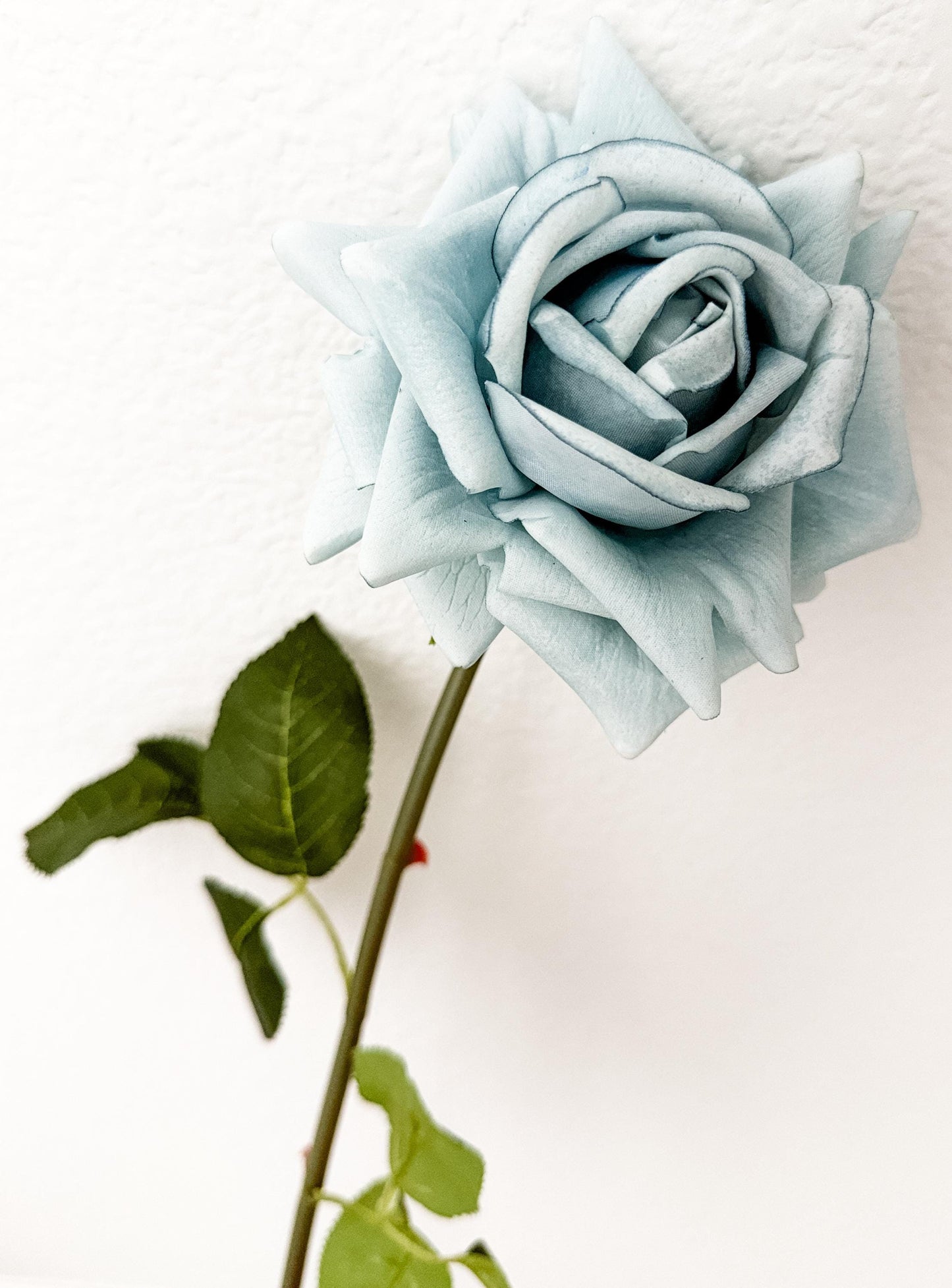 29” Artificial Real Touch Rose in Dusty Blue, Faux Spring Flowers, DIY Centerpiece |Florals |Wedding| Home Design