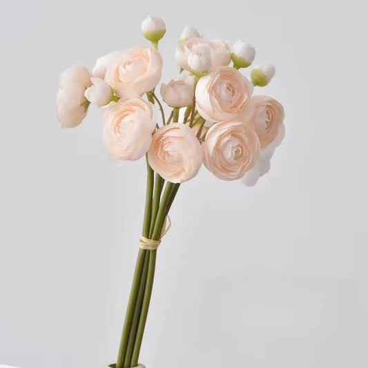 10" Artificial Ranunculus bundle in Champagne, Faux Spring Flowers, DIY Centerpiece |Florals |Wedding| Home Decorations |Gifts For Her