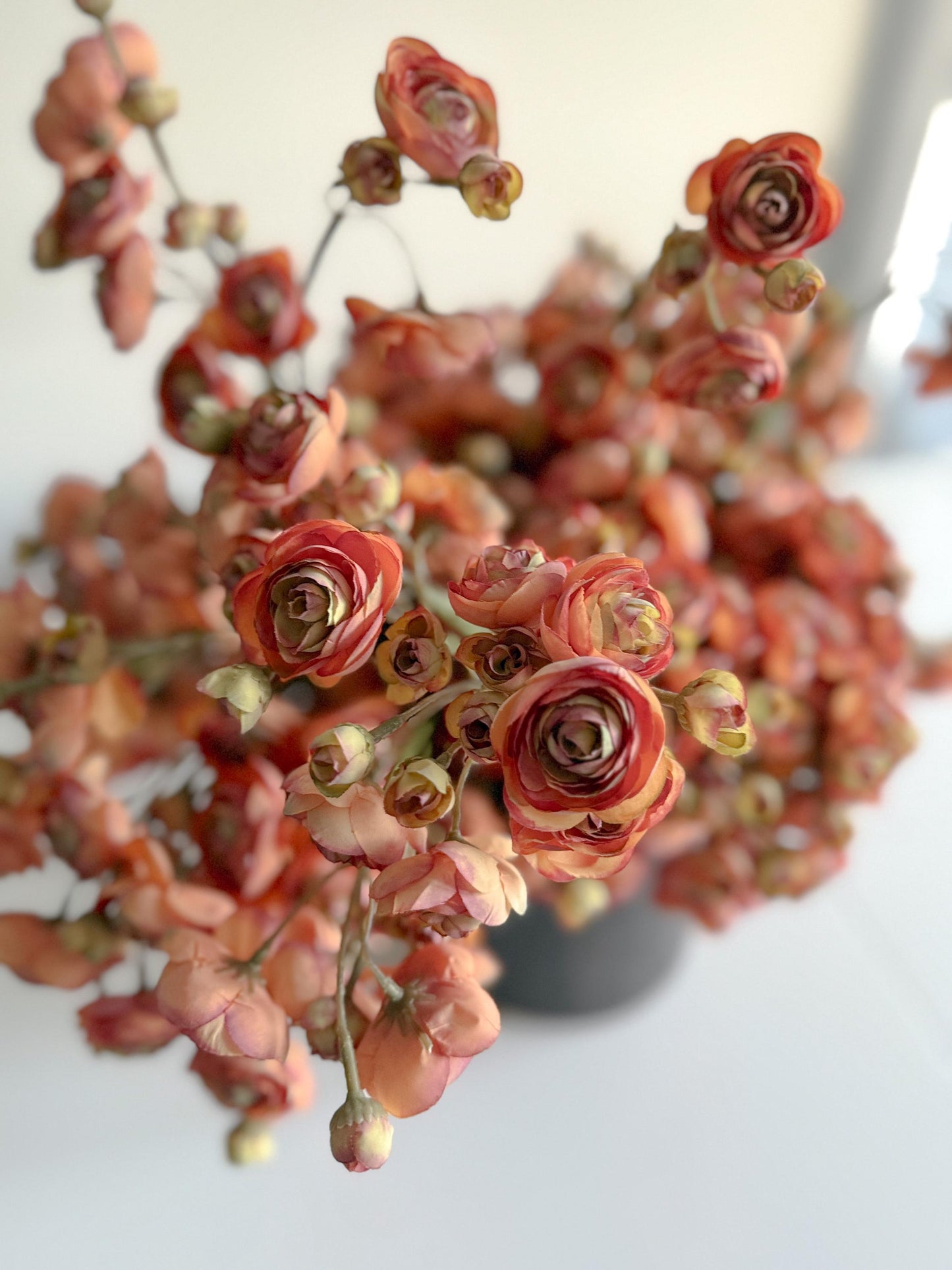 10" Artificial Ranunculus bundle in Orange, Faux Fall Flowers, DIY Centerpiece |Florals |Wedding| Home Decorations |Gifts For Her