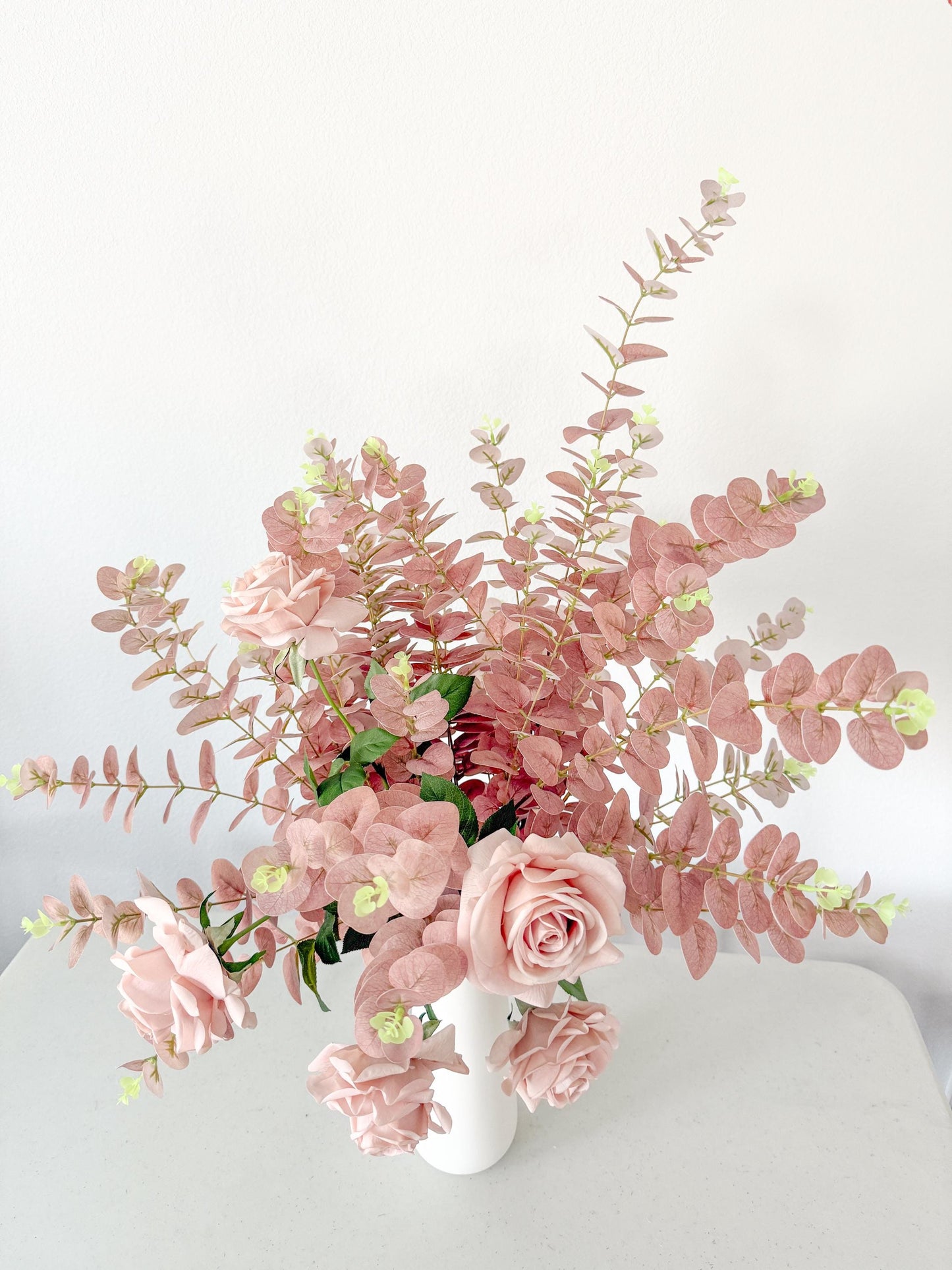 31” Real Touch Eucalyptus in Dusty Mauve, Faux Fall Greenery, DIY Centerpiece |Florals |Wedding| Home Decorations |Gifts For Her