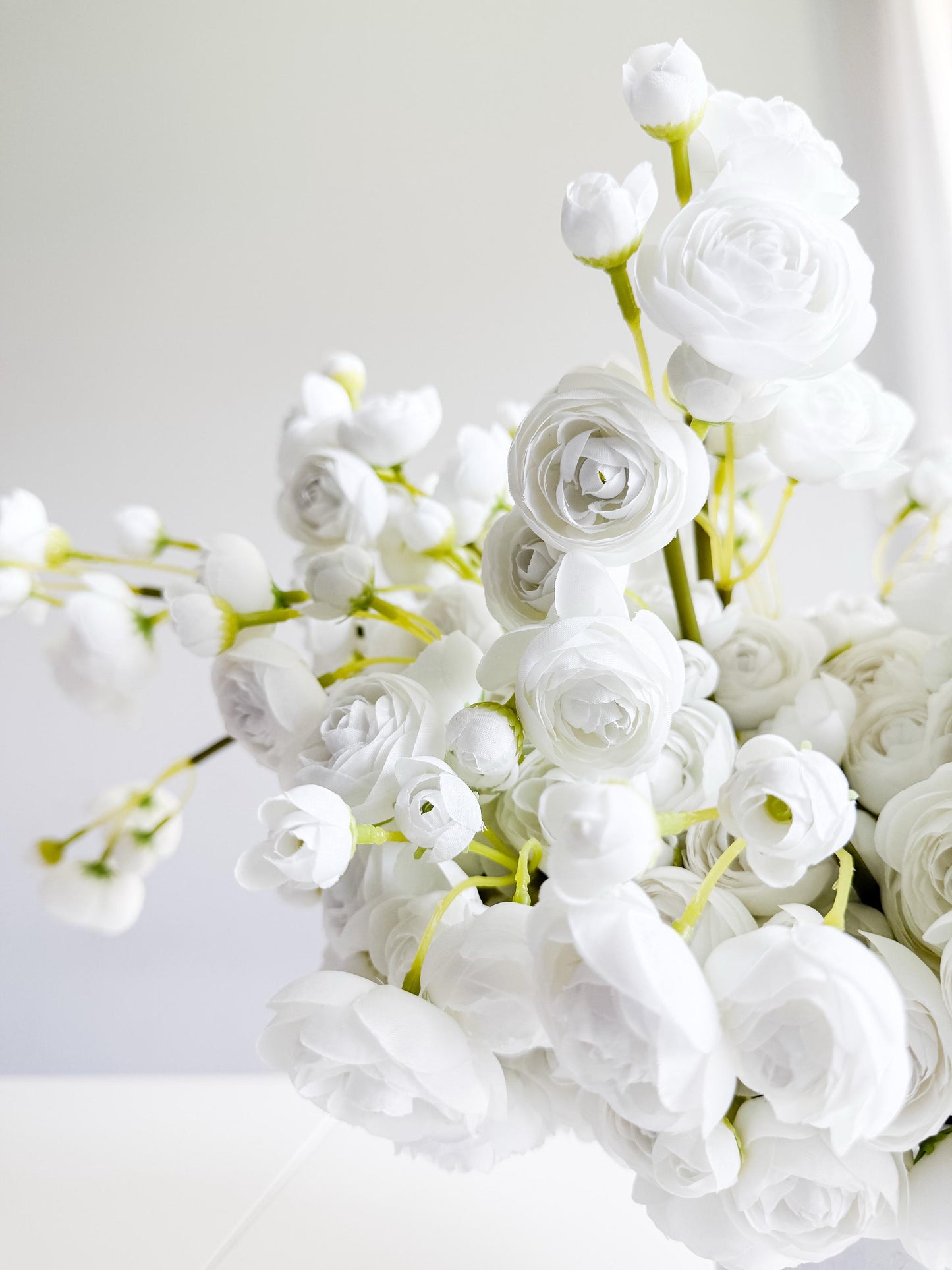 10" Artificial Ranunculus bundle in White, Faux Spring Flowers, DIY Centerpiece |Florals |Wedding| Home Decorations |Gifts For Her