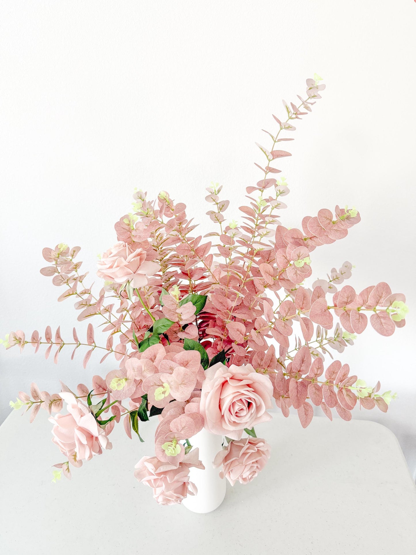 31” Real Touch Eucalyptus in Dusty Mauve, Faux Fall Greenery, DIY Centerpiece |Florals |Wedding| Home Decorations |Gifts For Her