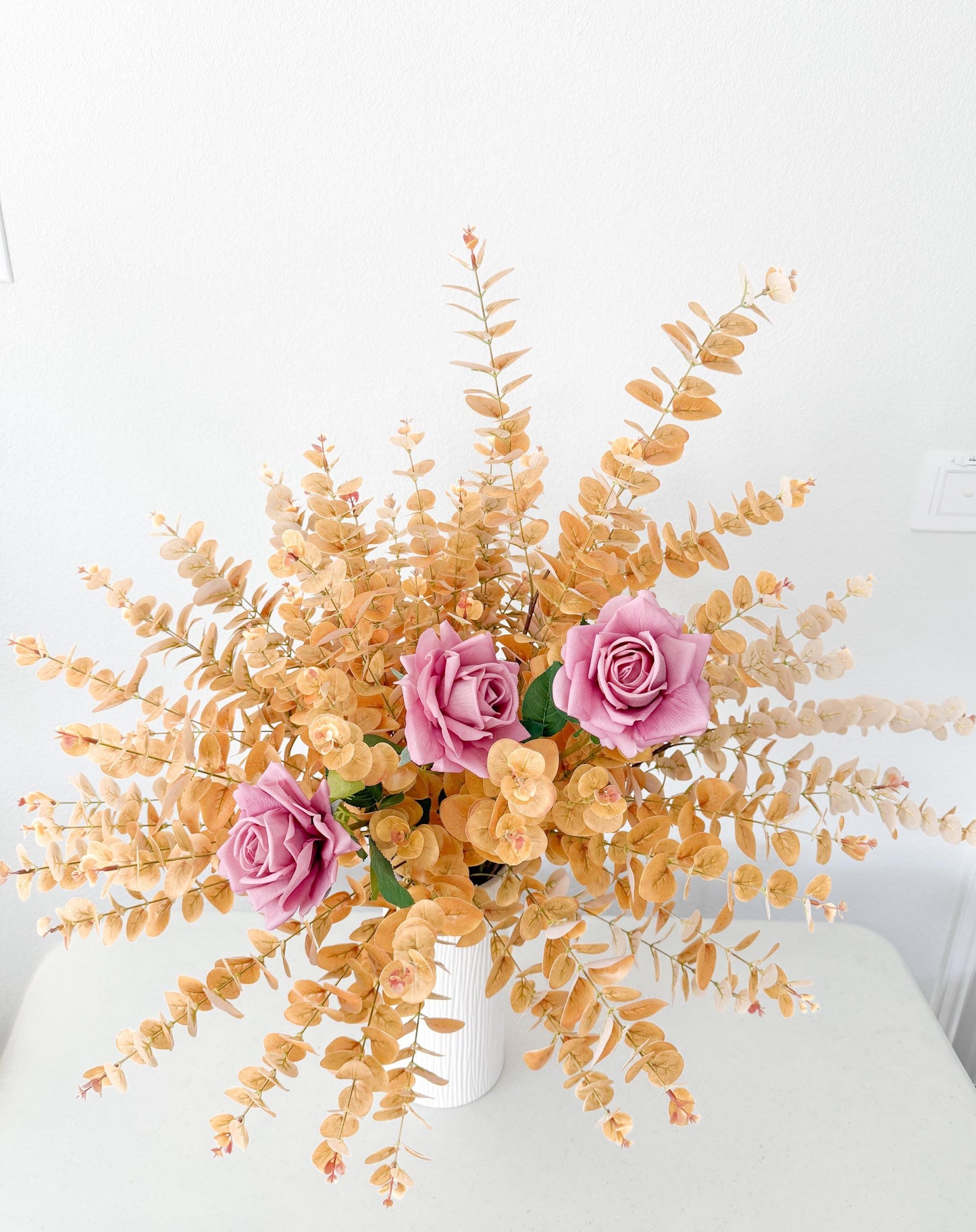 31” Real Touch Eucalyptus in Mustard Yellow, Faux Fall Greenery, DIY Centerpiece |Florals |Wedding| Home Decorations |Gifts For Her