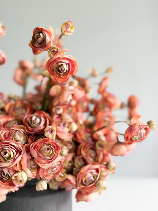 10" Artificial Ranunculus bundle in Orange, Faux Fall Flowers, DIY Centerpiece |Florals |Wedding| Home Decorations |Gifts For Her