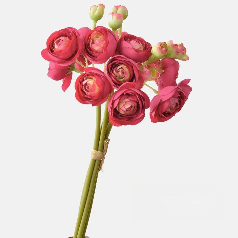 10" Artificial Ranunculus bundle in Magenta, Faux Spring Flowers, DIY Centerpiece |Florals |Wedding| Home Decorations |Gifts For Her