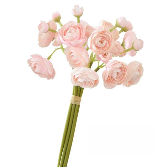 10" Artificial Ranunculus bundle in Blush Pink, Faux Spring Flowers, DIY Centerpiece |Florals |Wedding| Home Decorations |Gifts For Her