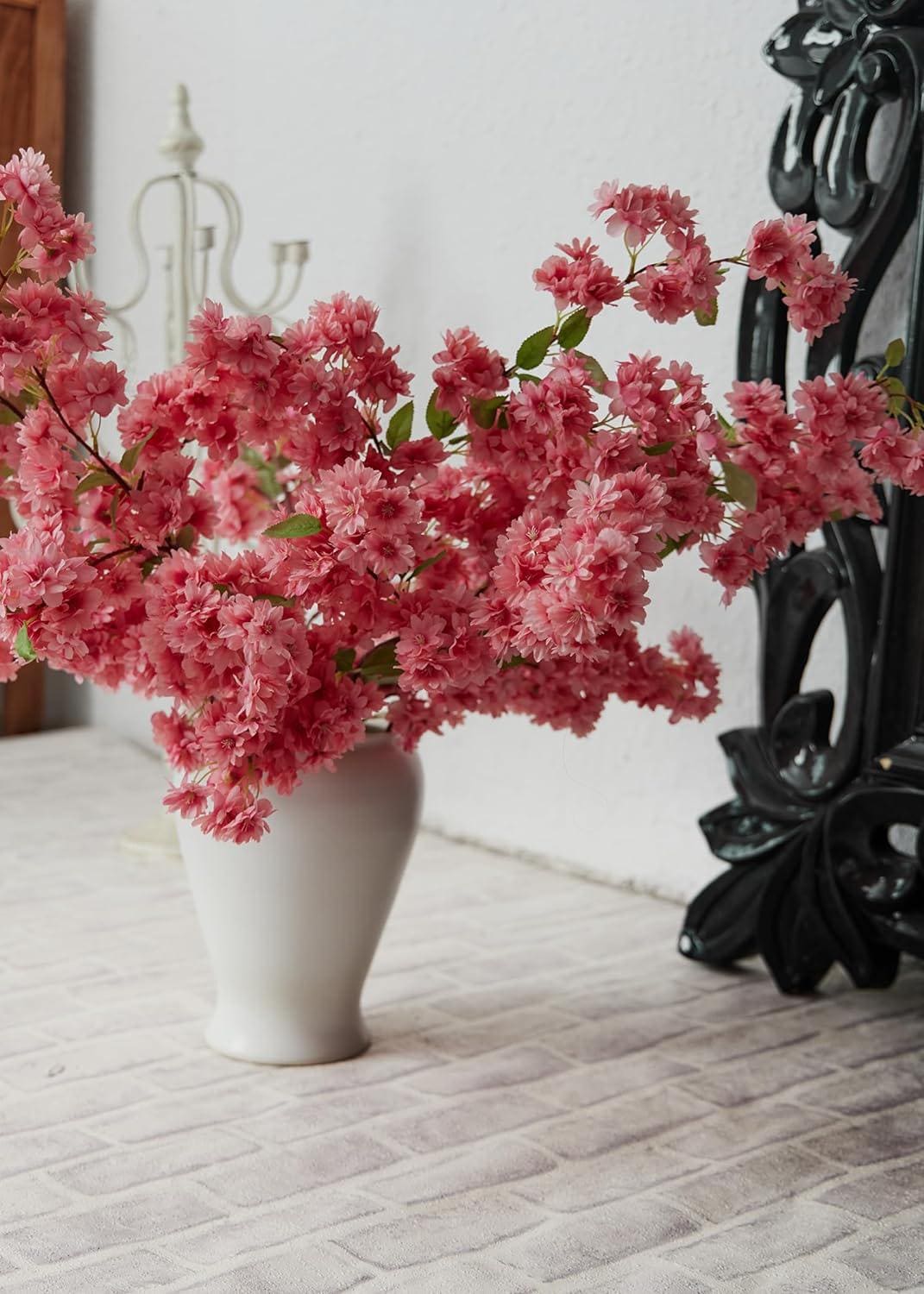 39" Artificial Cherry Blossom Branch in Coral, Faux Spring Flowers, DIY Centerpiece |Florals |Wedding|Home Decorations |Gifts For Her
