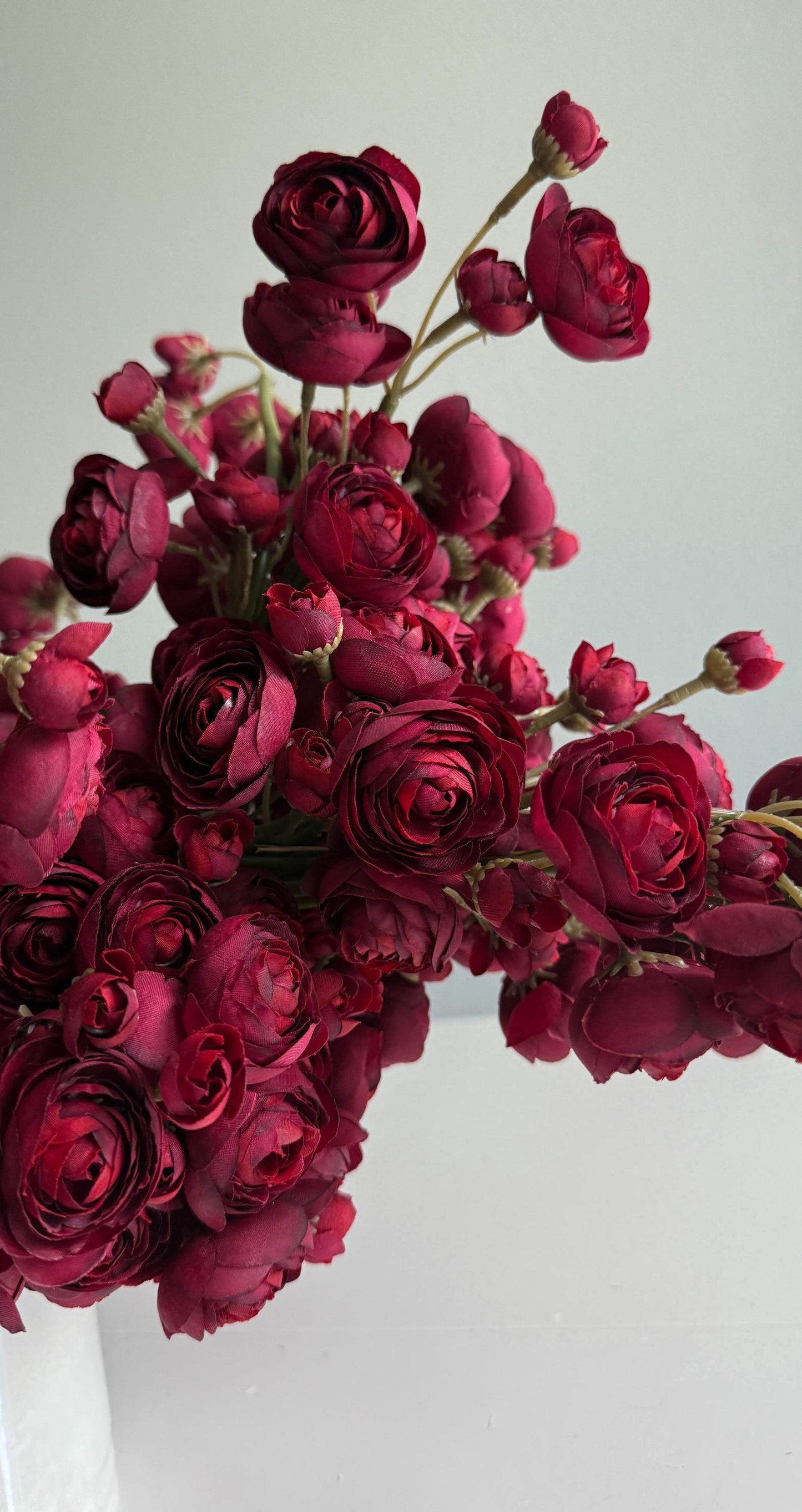 10" Artificial Ranunculus bundle in Burgundy, Faux Fall Flowers, DIY Centerpiece |Florals |Wedding| Home Decorations |Gifts For Her