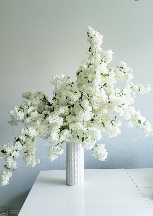 39" Artificial Cherry Blossom Branch in Cream White, Faux Spring Flowers, DIY Centerpiece |Florals |Wedding|Home Decorations |Gifts For Her
