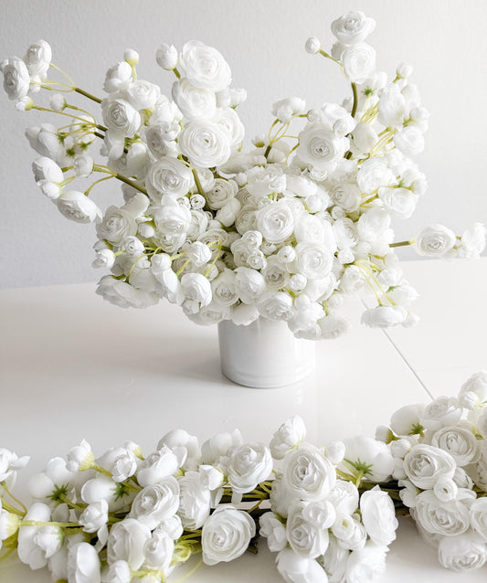 10" Artificial Ranunculus bundle in White, Faux Spring Flowers, DIY Centerpiece |Florals |Wedding| Home Decorations |Gifts For Her