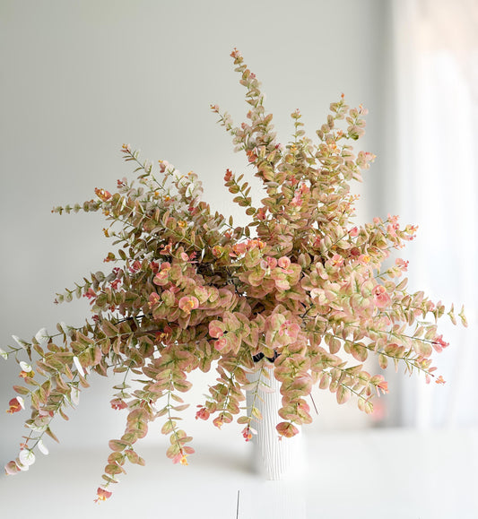 31” Real Touch Eucalyptus in Sage Green w Burgundy detail| Faux Fall Greenery, DIY Centerpiece |Florals |Wedding| Home Decorations