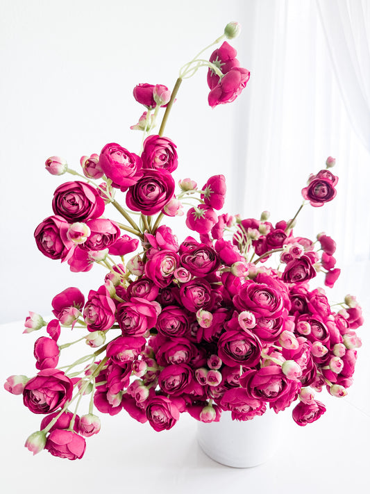 10" Artificial Ranunculus bundle in Magenta, Faux Spring Flowers, DIY Centerpiece |Florals |Wedding| Home Decorations |Gifts For Her