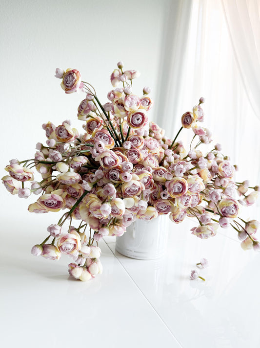 10" Artificial Ranunculus bundle in Lavender, Faux Spring Flowers, DIY Centerpiece |Florals |Wedding| Home Decorations |Gifts For Her