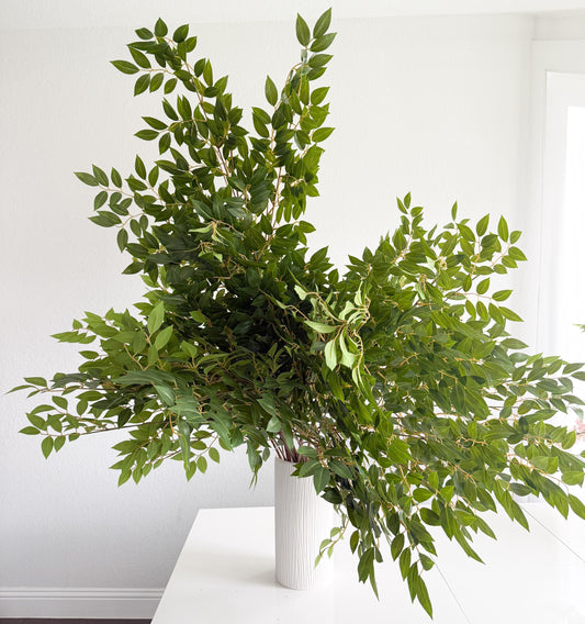 34" Large size Artificial Greenery Branch in Green, Faux Spring Foliage, DIY Centerpiece | Florals | Wedding | Home Decorations