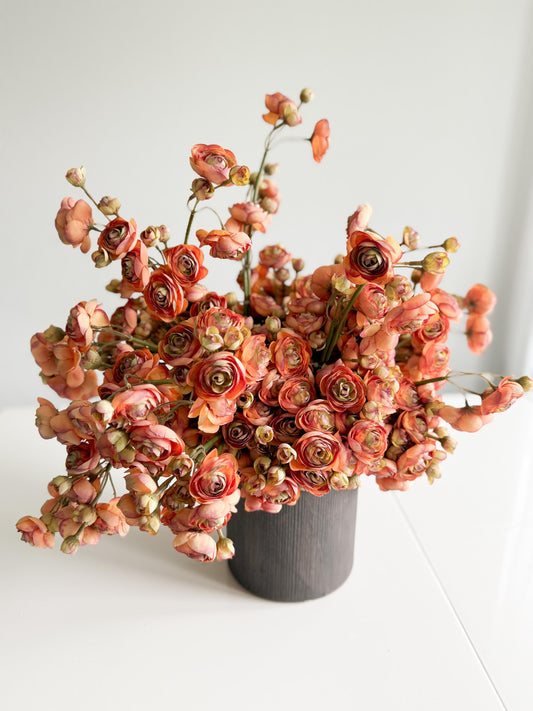 10" Artificial Ranunculus bundle in Orange, Faux Fall Flowers, DIY Centerpiece |Florals |Wedding| Home Decorations |Gifts For Her