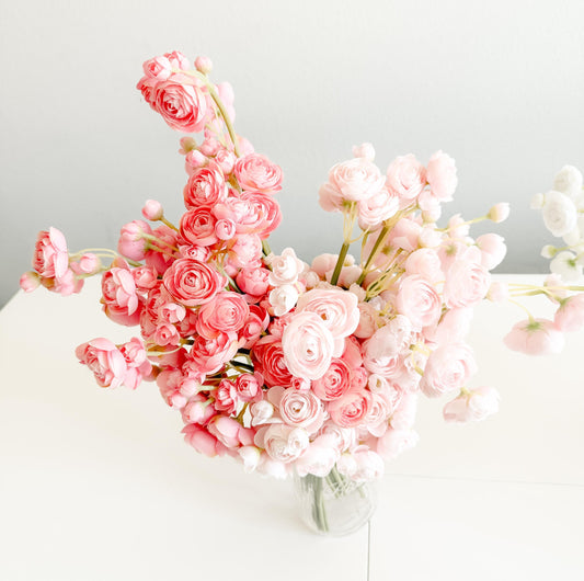 10" Artificial Ranunculus bundle in Coral/Blush Pink, Faux Spring Fall Flowers, DIY Centerpiece |Florals |Wedding| Home Design|Gifts For Her