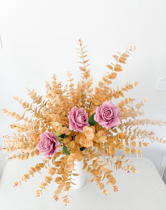 31” Real Touch Eucalyptus in Mustard Yellow, Faux Fall Greenery, DIY Centerpiece |Florals |Wedding| Home Decorations |Gifts For Her