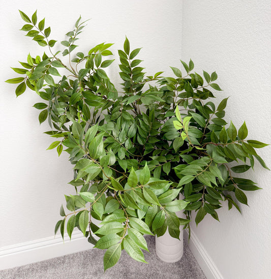 43” Artificial Tree Greenery Branch in Green, Faux Spring Foliage, DIY Centerpiece | Florals | Wedding | Home Design